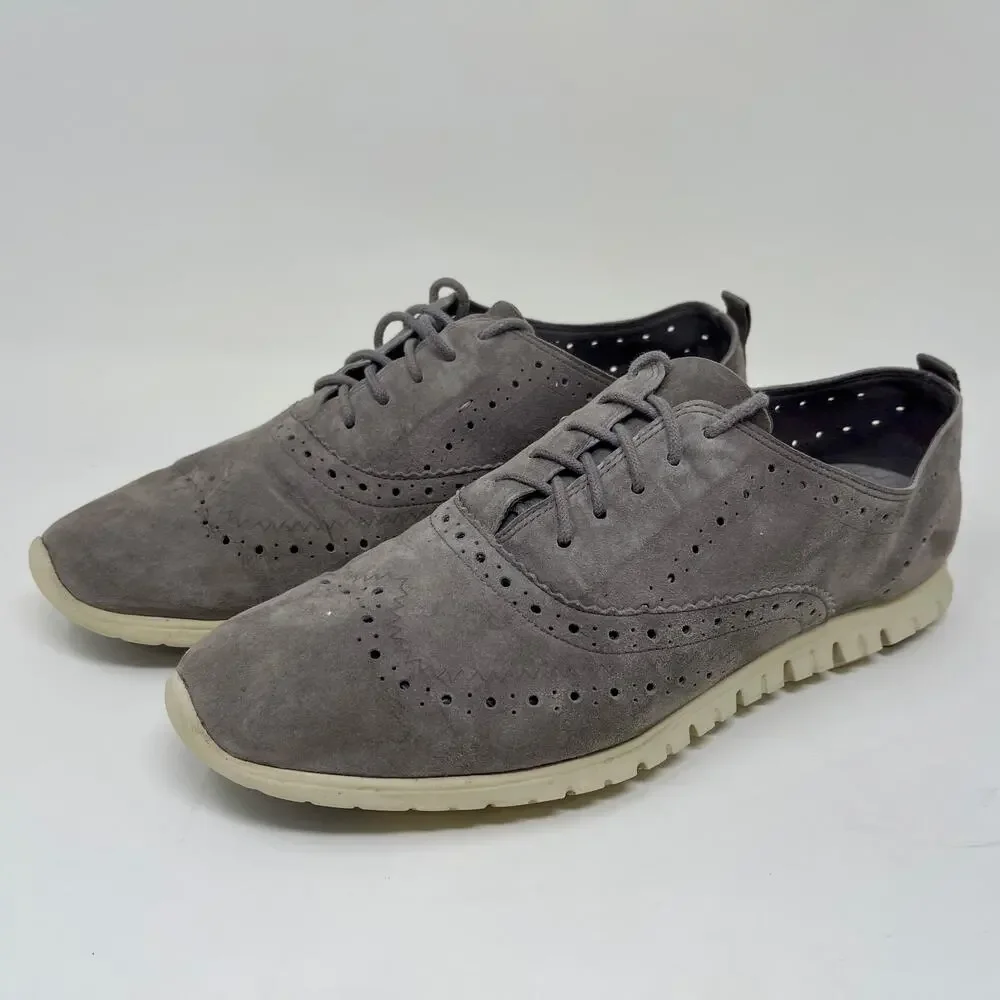 Cole‎ Hahn Zero Grand Oxford Shoes Suede Leather Womens 9 Gray